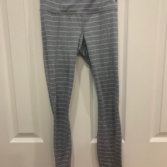 Athleta grey striped leggings - Picture 1 of 2